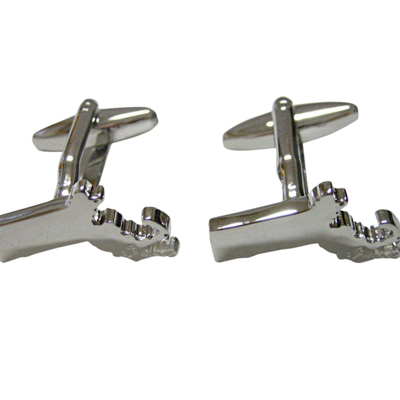 Massachusetts State Map Shape Cufflinks - Picture 1 of 2